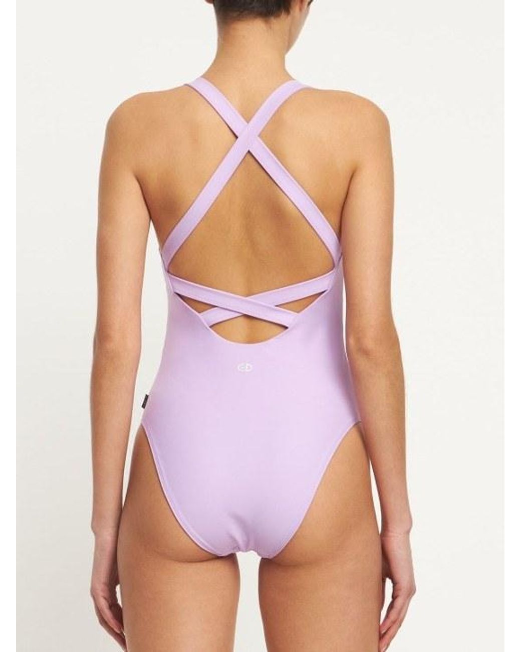 Goldbergh Purple One-Piece Swimsuit With Crossed Back