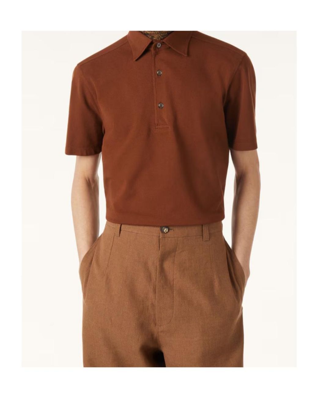 Loro Piana Brown Brenna Polo Shirt for men
