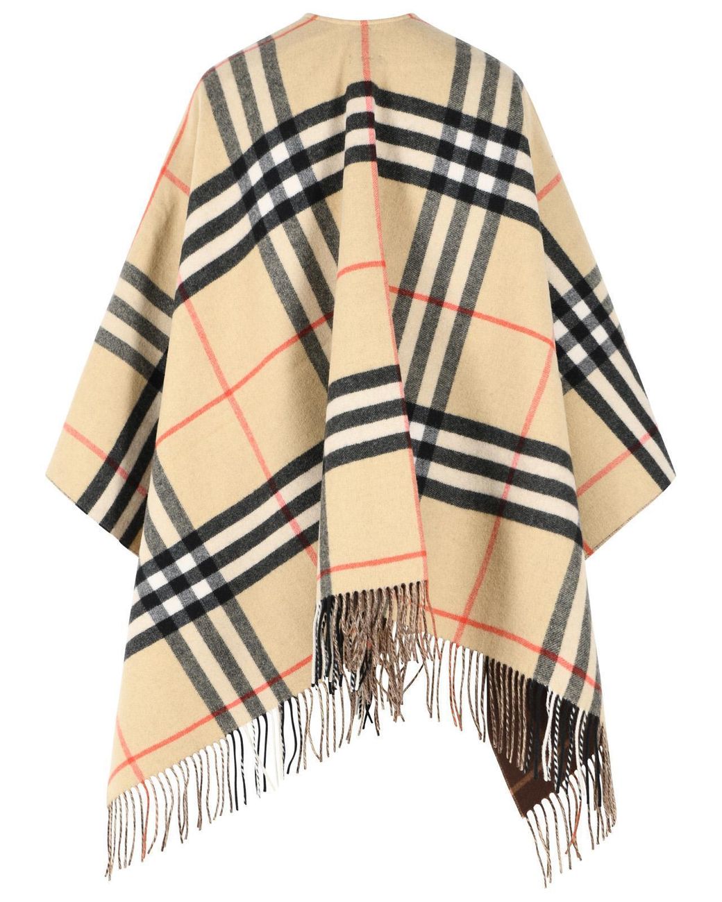 Burberry Multicolor Checkered Fringed Cape