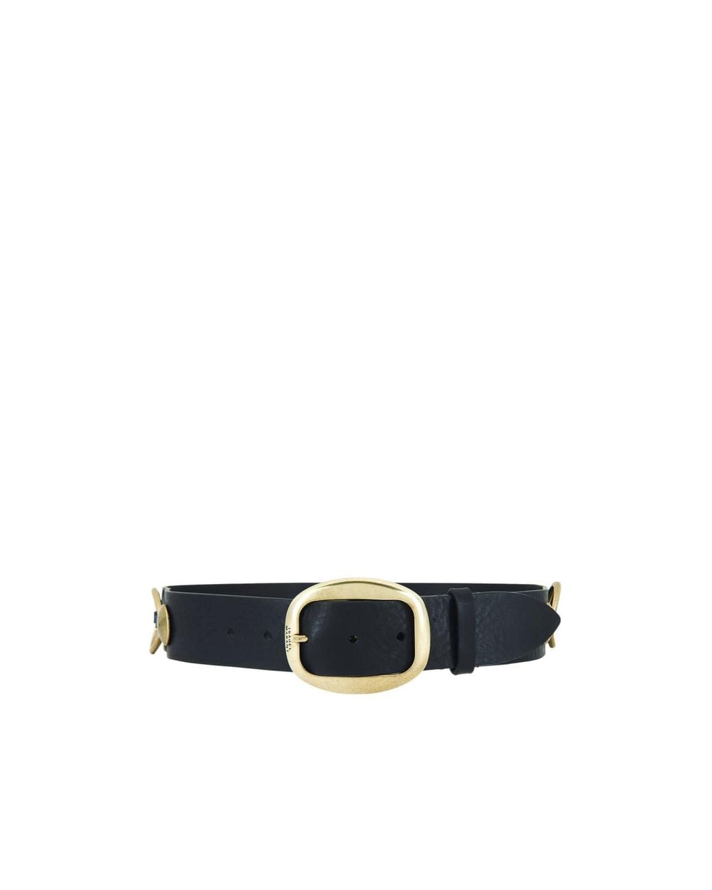 Isabel Marant White Dara Studded Buckle Belt