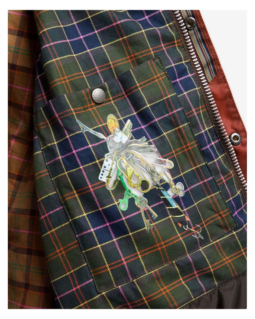 Barbour Brown X Paul Smith Key Transport Waxed Jacket for men