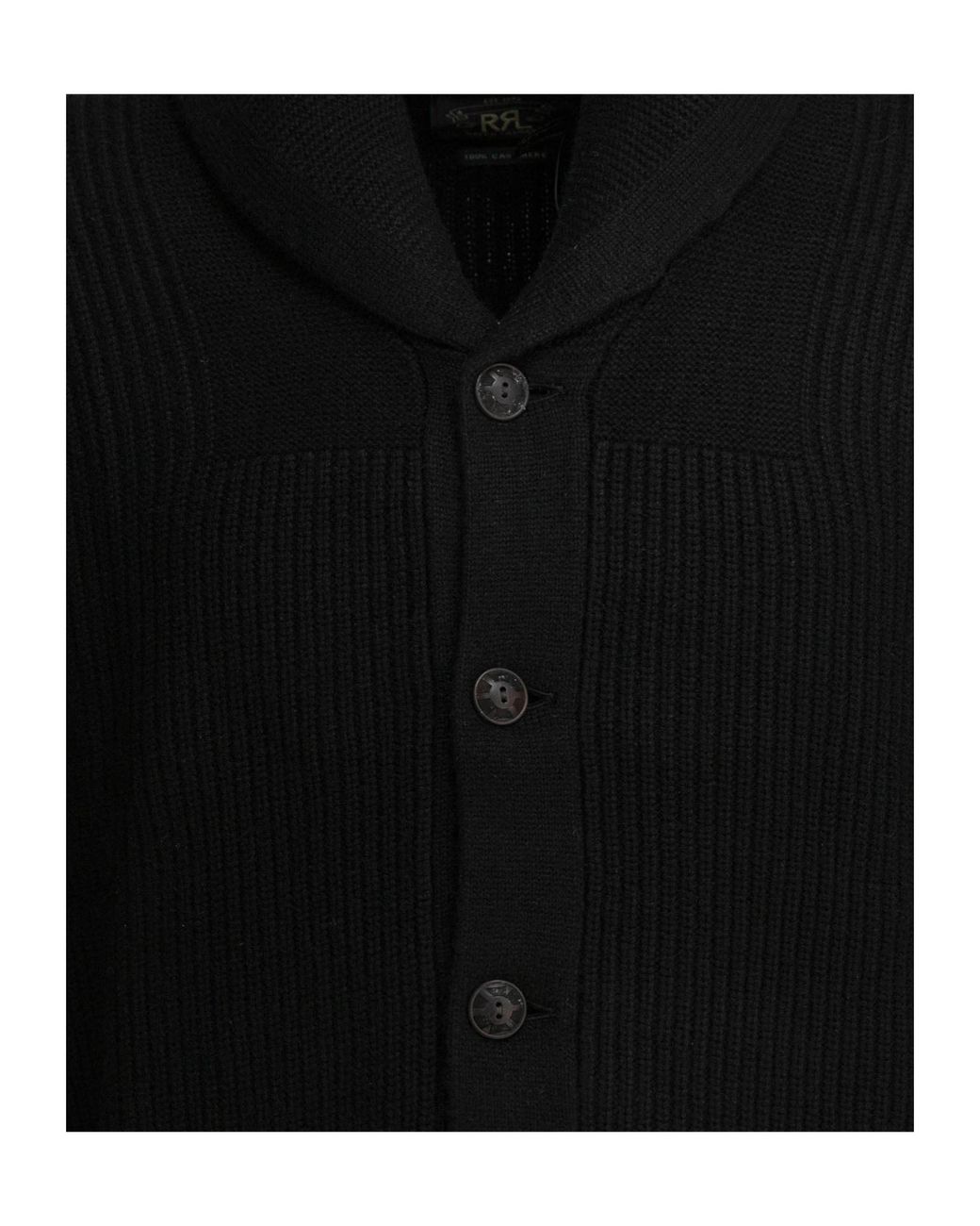 RRL Black Ralph Lauren Shawl Collar Cardigan for men