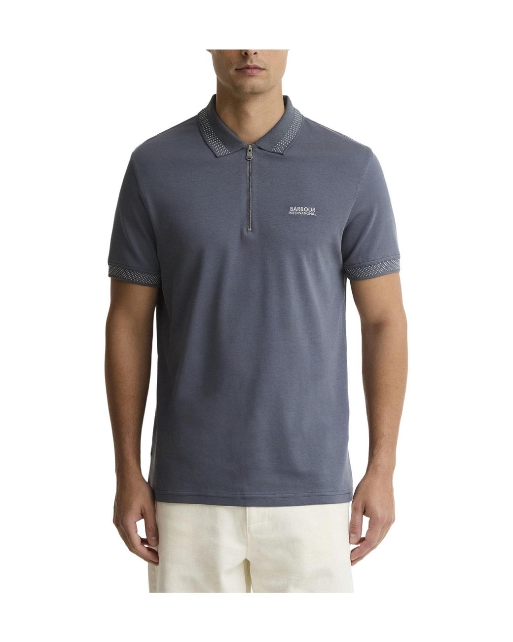 Barbour Blue Solid Color Polo Shirt for men