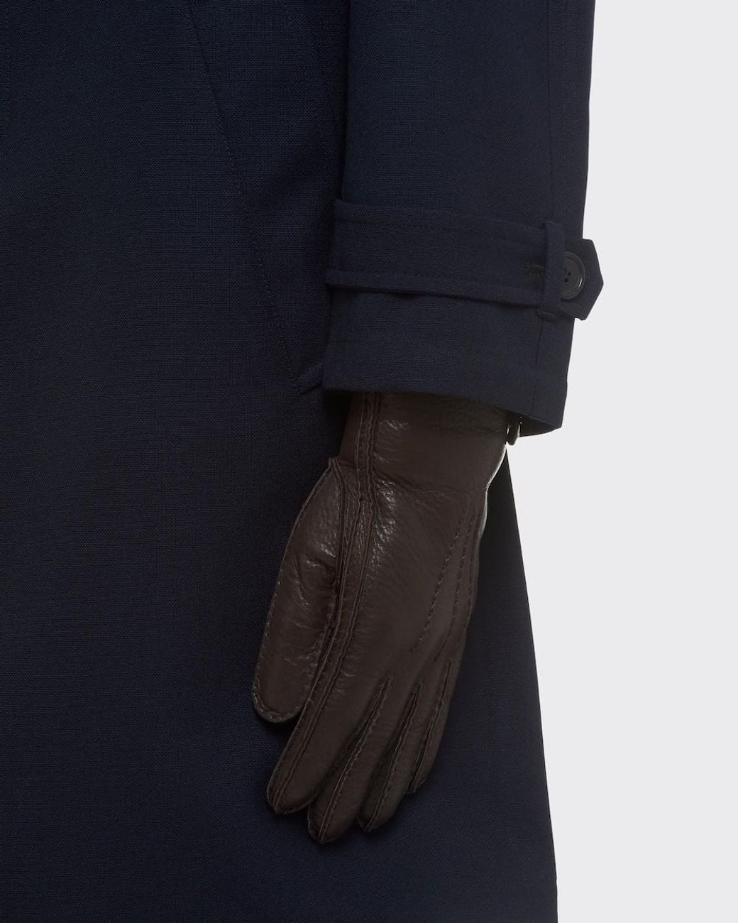Prada Brown Leather Gloves for men