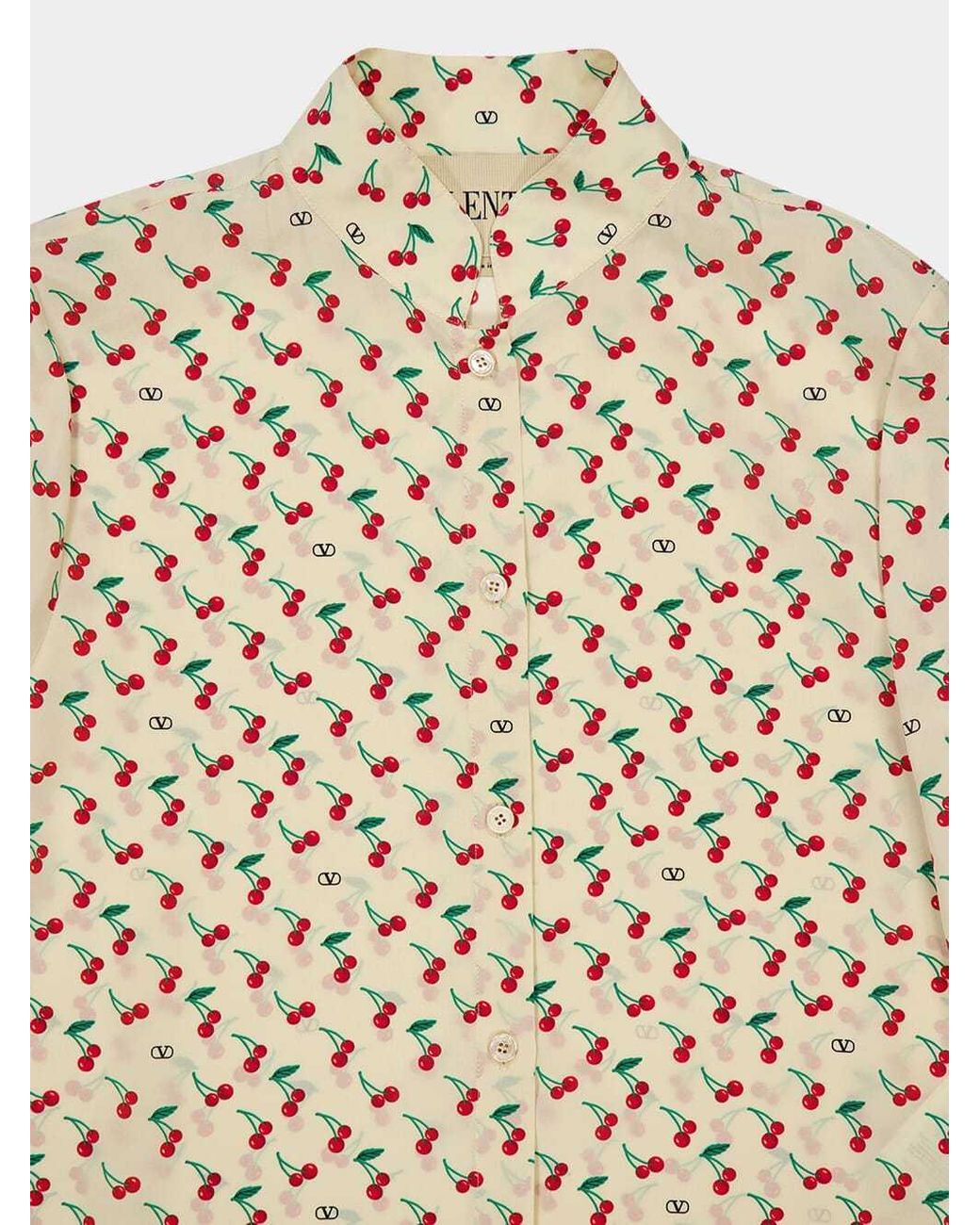 Valentino Natural Cherryfic Printed Long-Sleeved Shirt