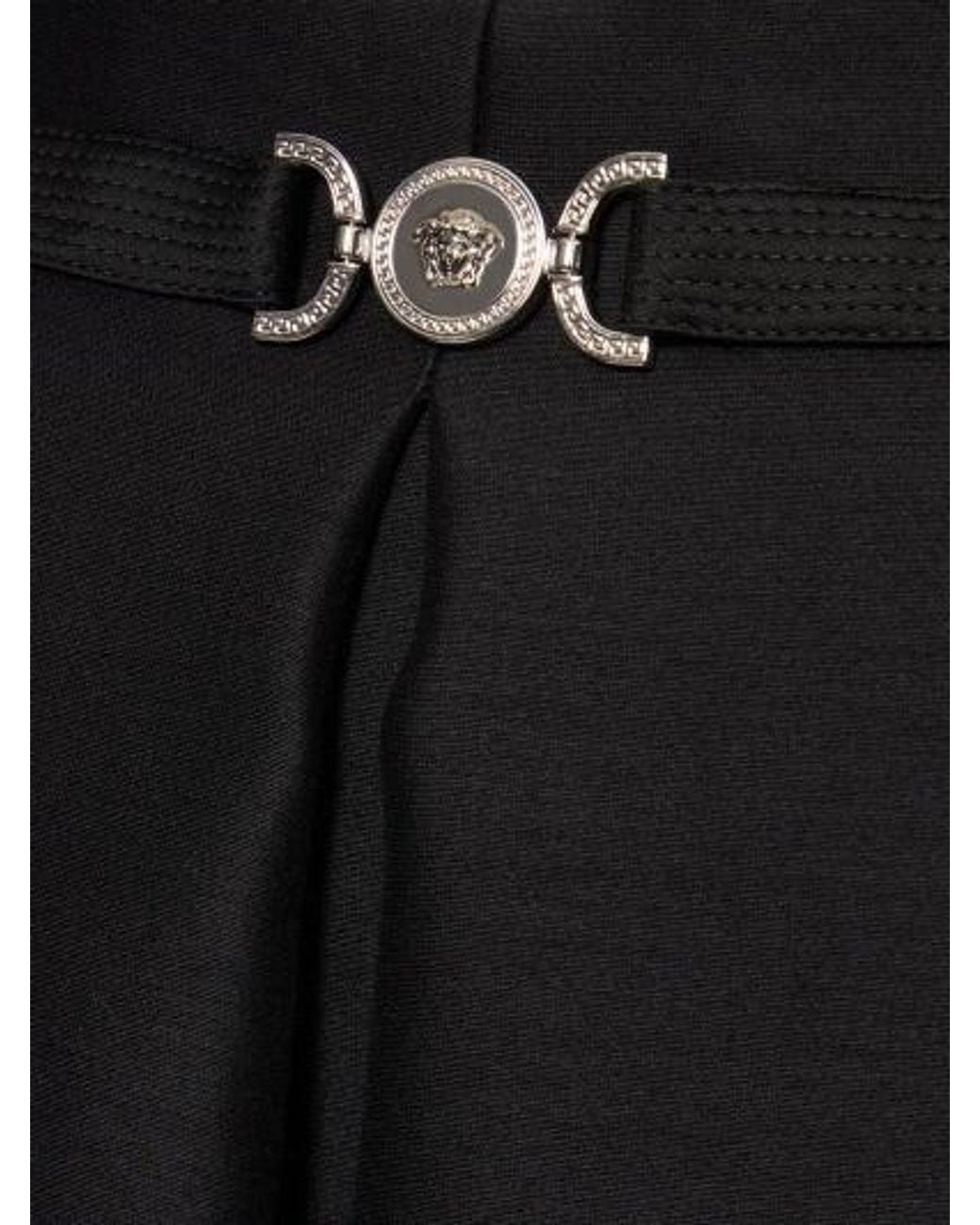 Versace Black Metal Logo Detail Dress
