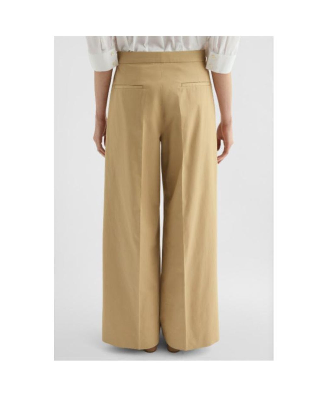 Jil Sander Natural Pleated Wide Leg Pants