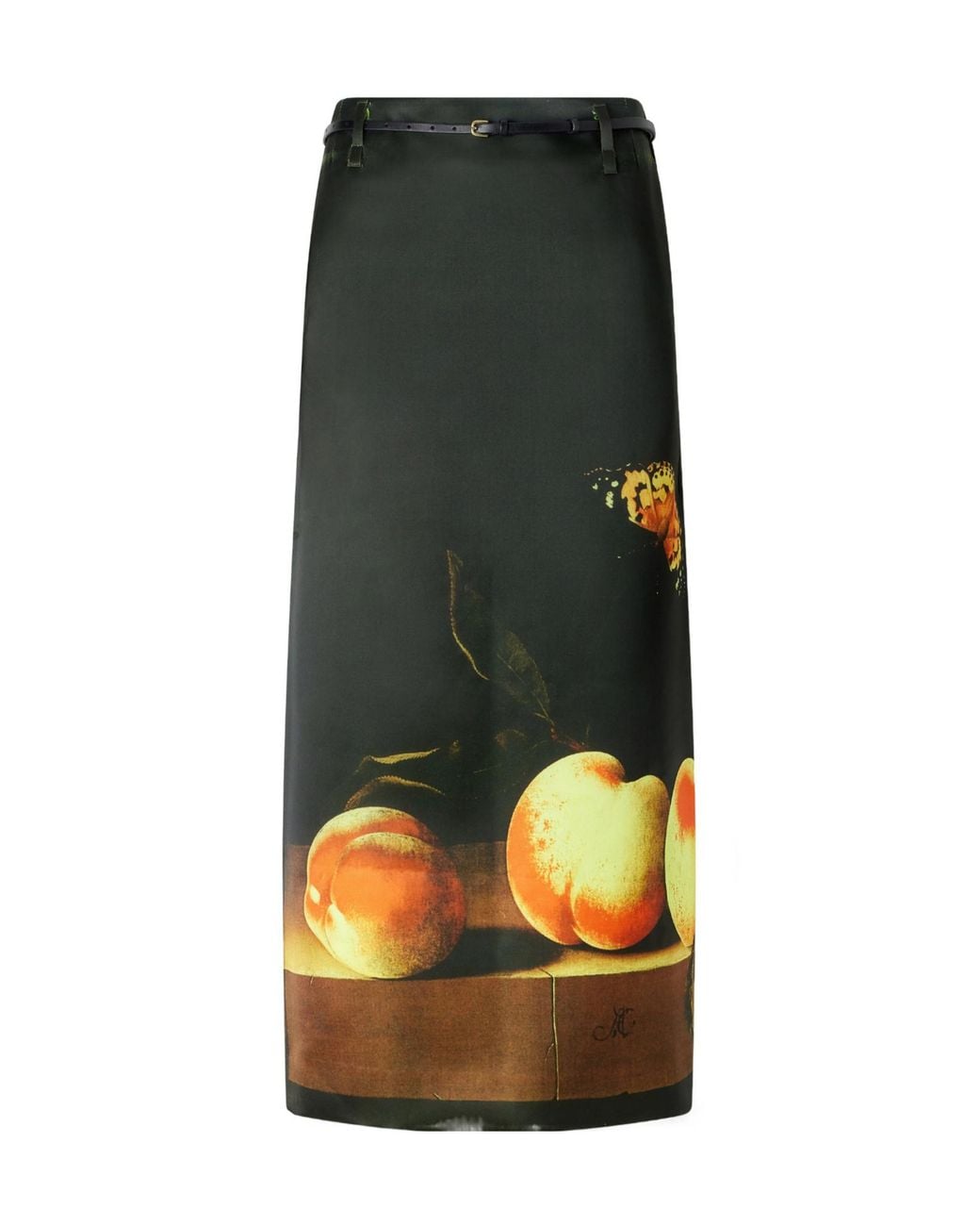 Dries Van Noten Black Long Printed Skirt