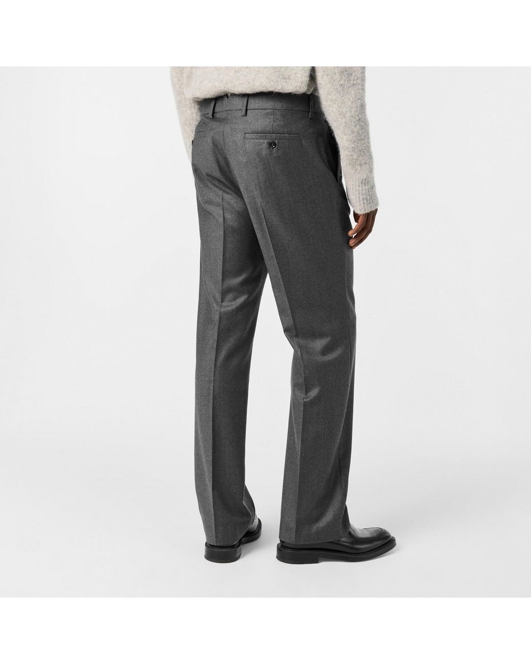 AMI Gray Straight Leg Trousers for men