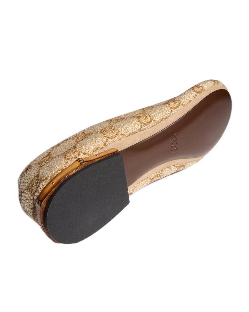 Gucci Natural Crystal Ballerina With Bamboo