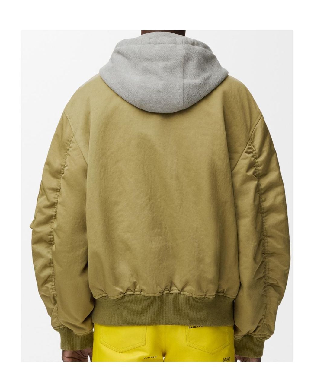 Loewe Green Hooded Bomber Jacket for men