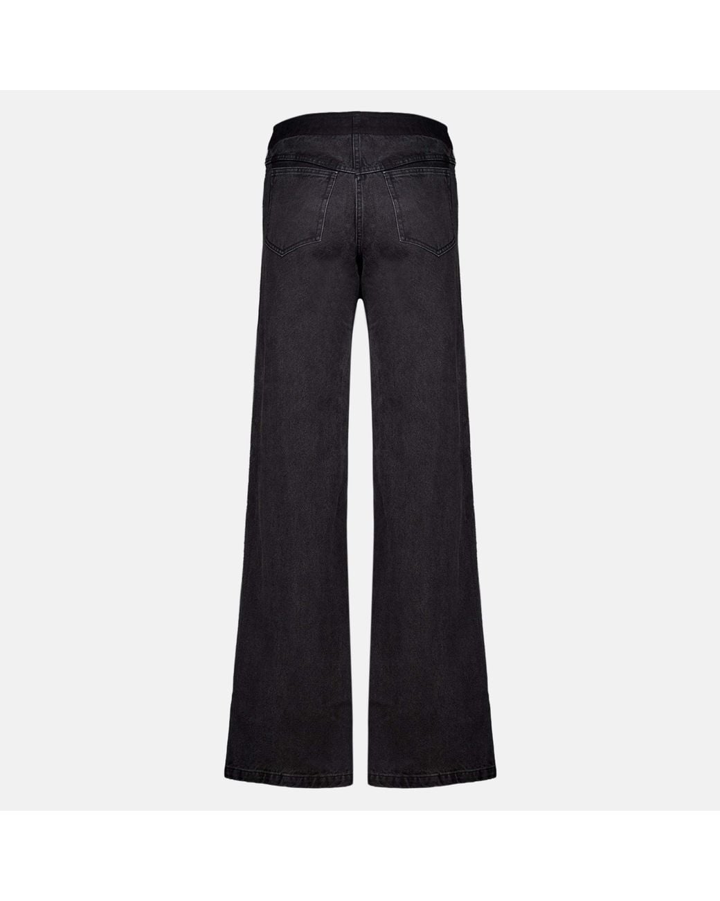 Christopher Esber Black Deconstructed Wide-Leg Jeans