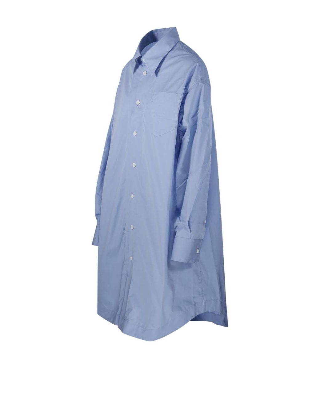 AMI Blue Ami Oversized Shirt Dress
