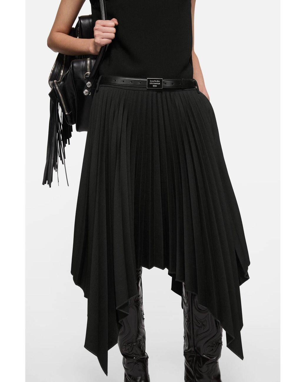 Acne Black Pleated Dress