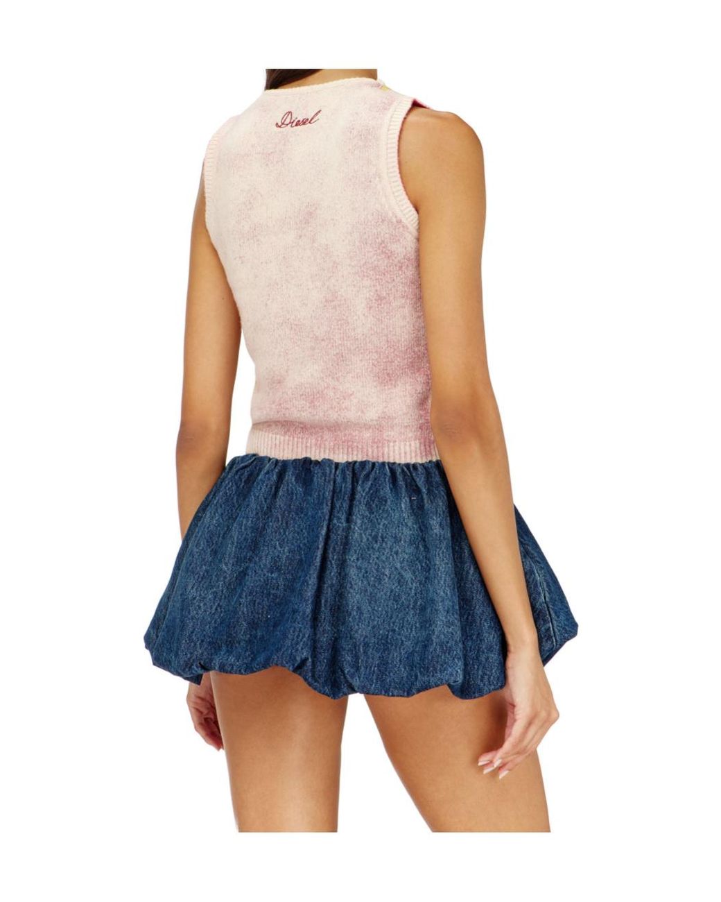 DIESEL Pink Raris Floral Knit Tank Top