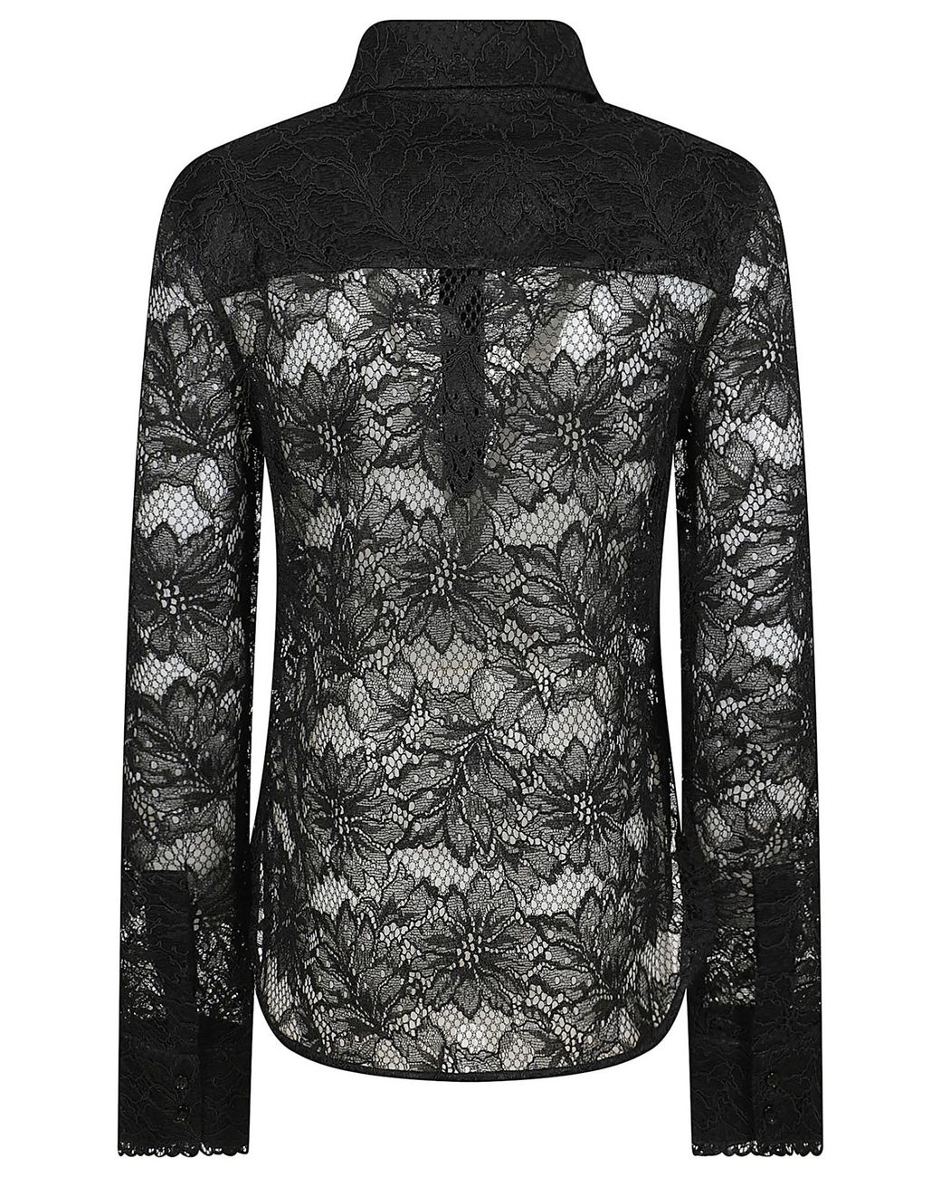 Sportmax Black Long-Sleeved Laced Shirt