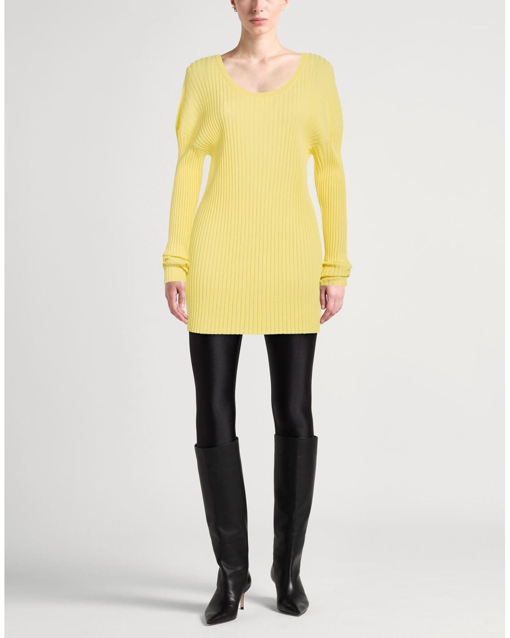 MM6 by Maison Margiela Yellow Minimalist Solid Color Knit Sweater