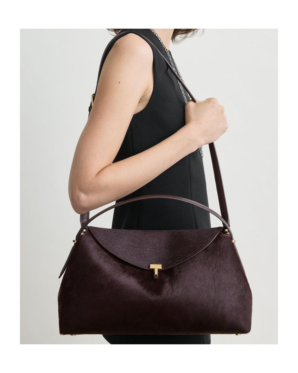 Totême Brown Medium T-Lock Tote Bag