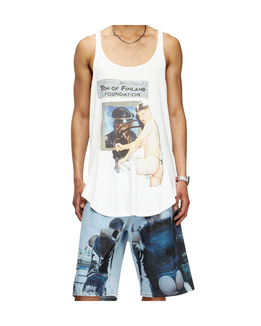 DIESEL White X Tom Of Finland Foundation Pr-T-Shanry-Tom25 for men