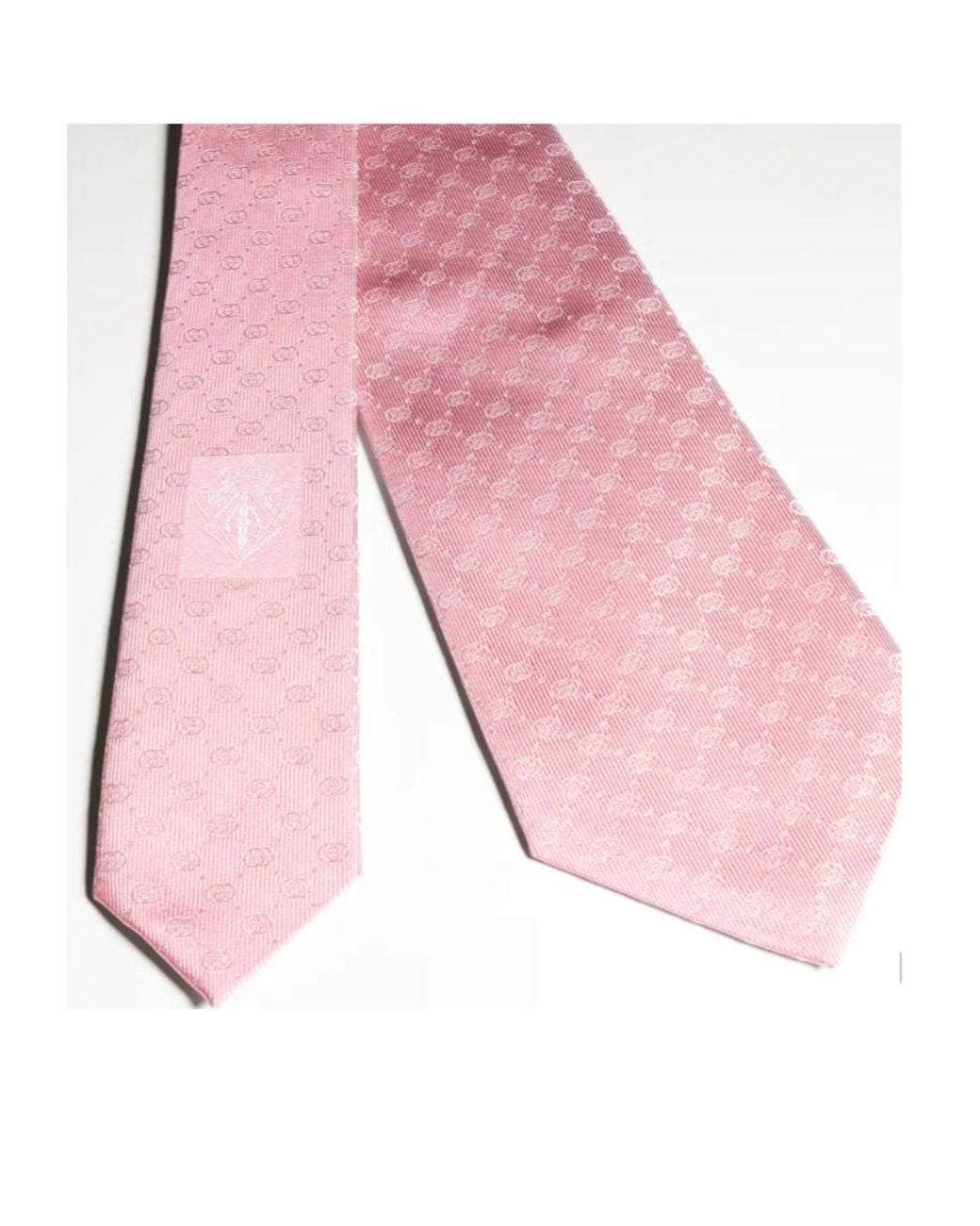 Gucci Pink Interlocking G Silk Jacquard Tie for men