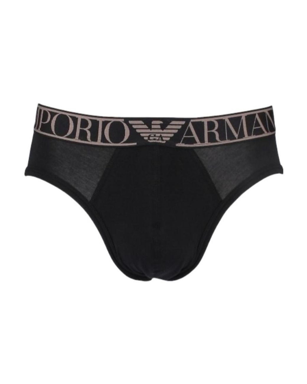 Emporio Armani Black Logo Triangle Briefs for men