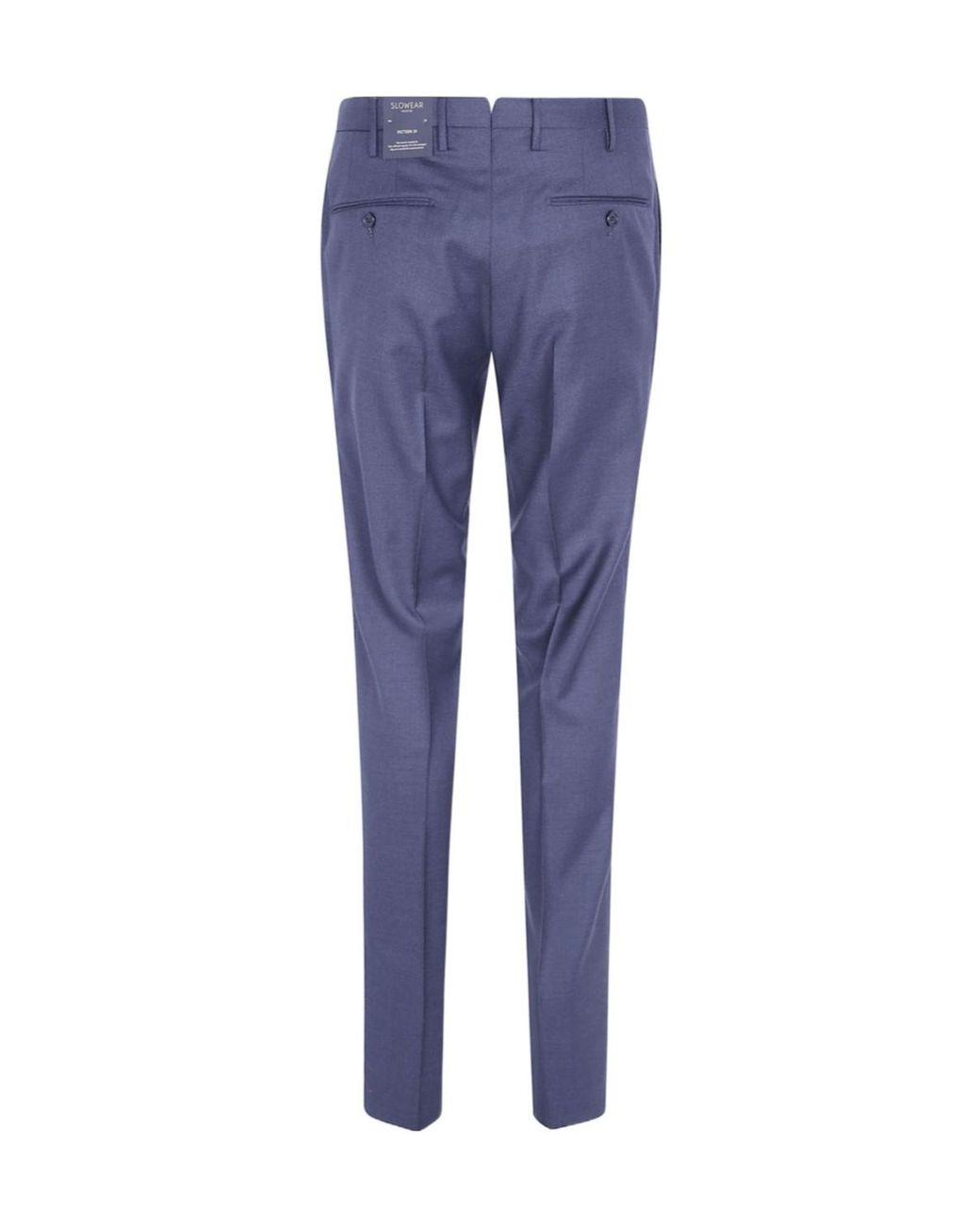 Incotex Blue Pressed-Crease Wool Tailored Trousers for men