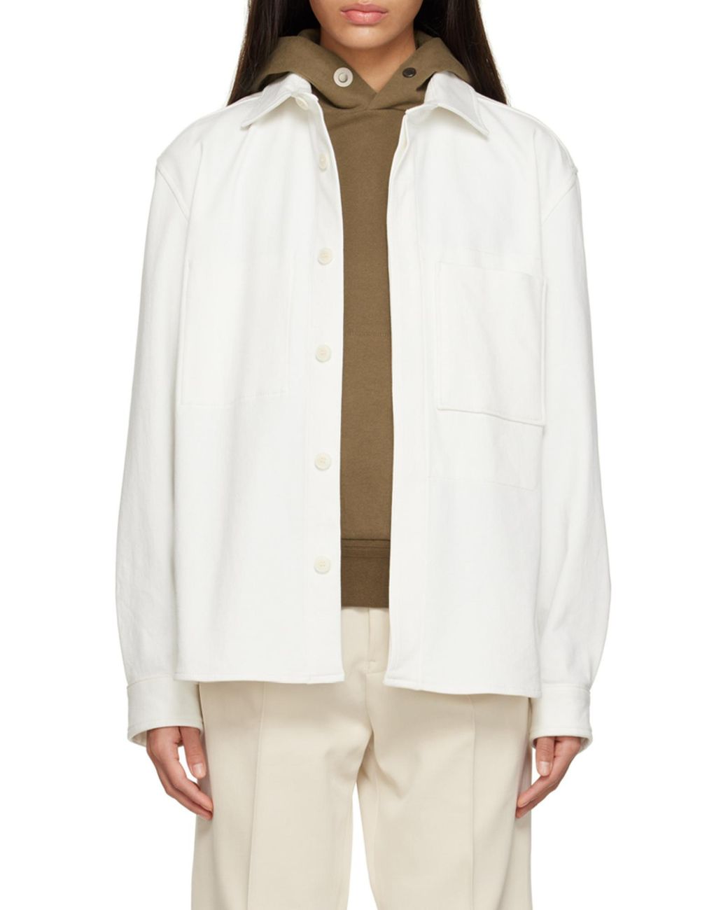 Zegna White Buttoned Long-Sleeved Shirt for men