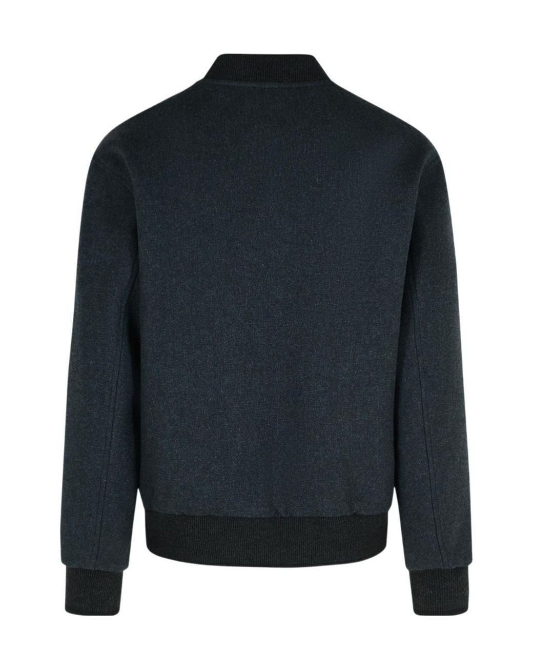 Dries Van Noten Blue Ribbed Stand-Up Collar Jacket for men