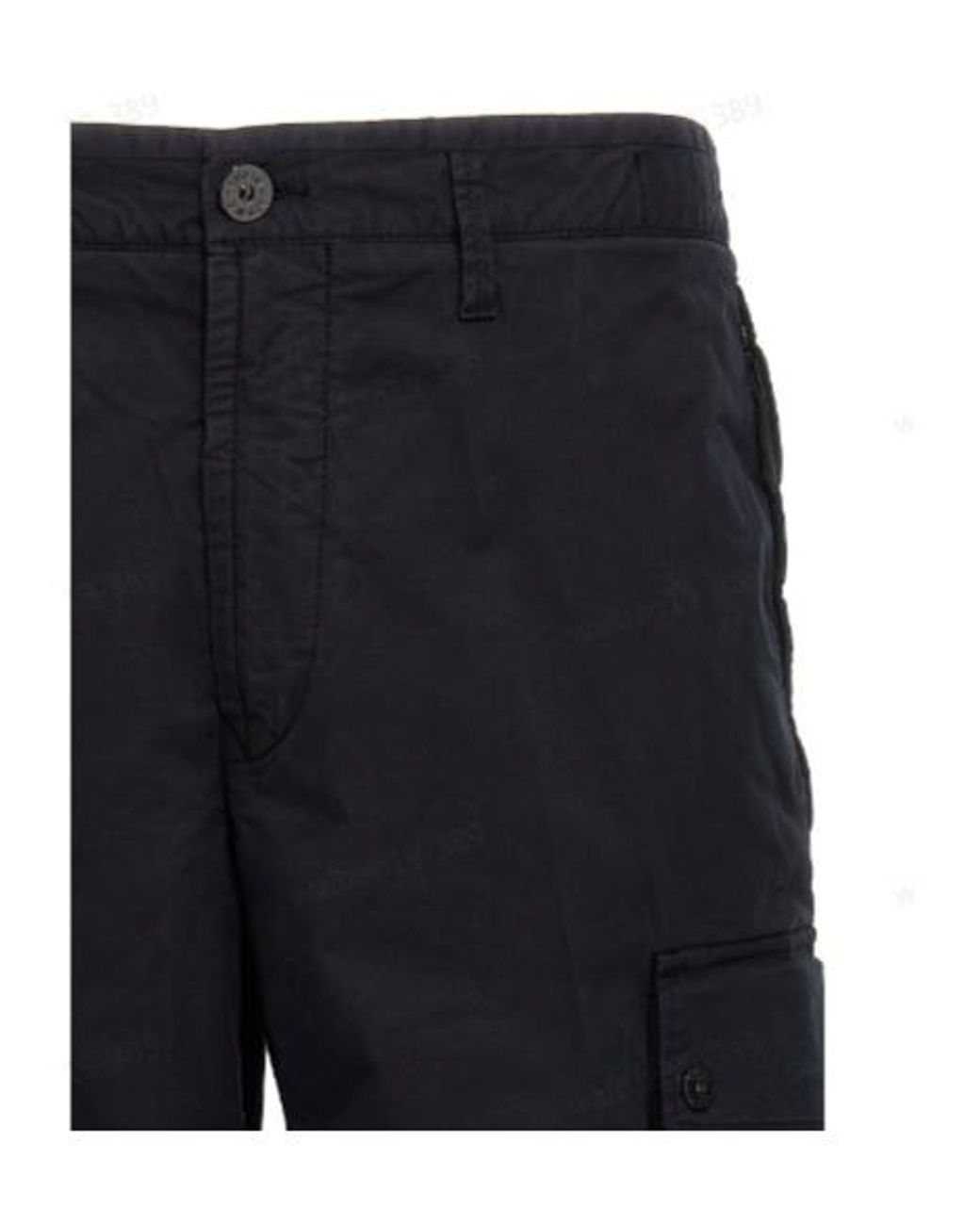 Stone Island Blue Compass-Patch Knee-Length Cargo Shorts for men