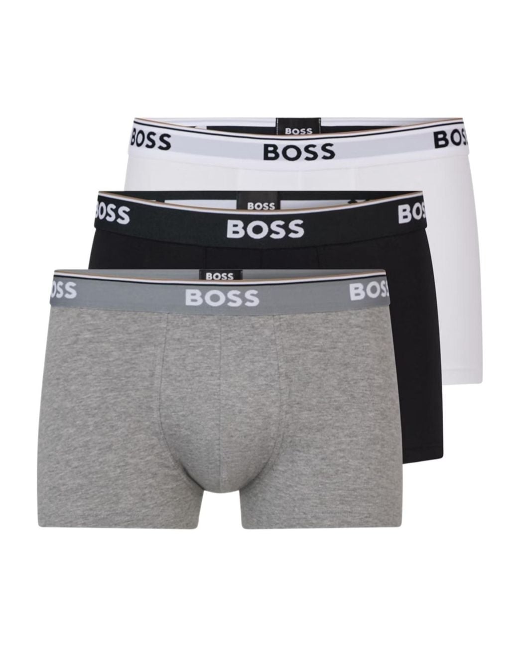 Boss Gray Bodywear 3 Pack Power Trunks for men