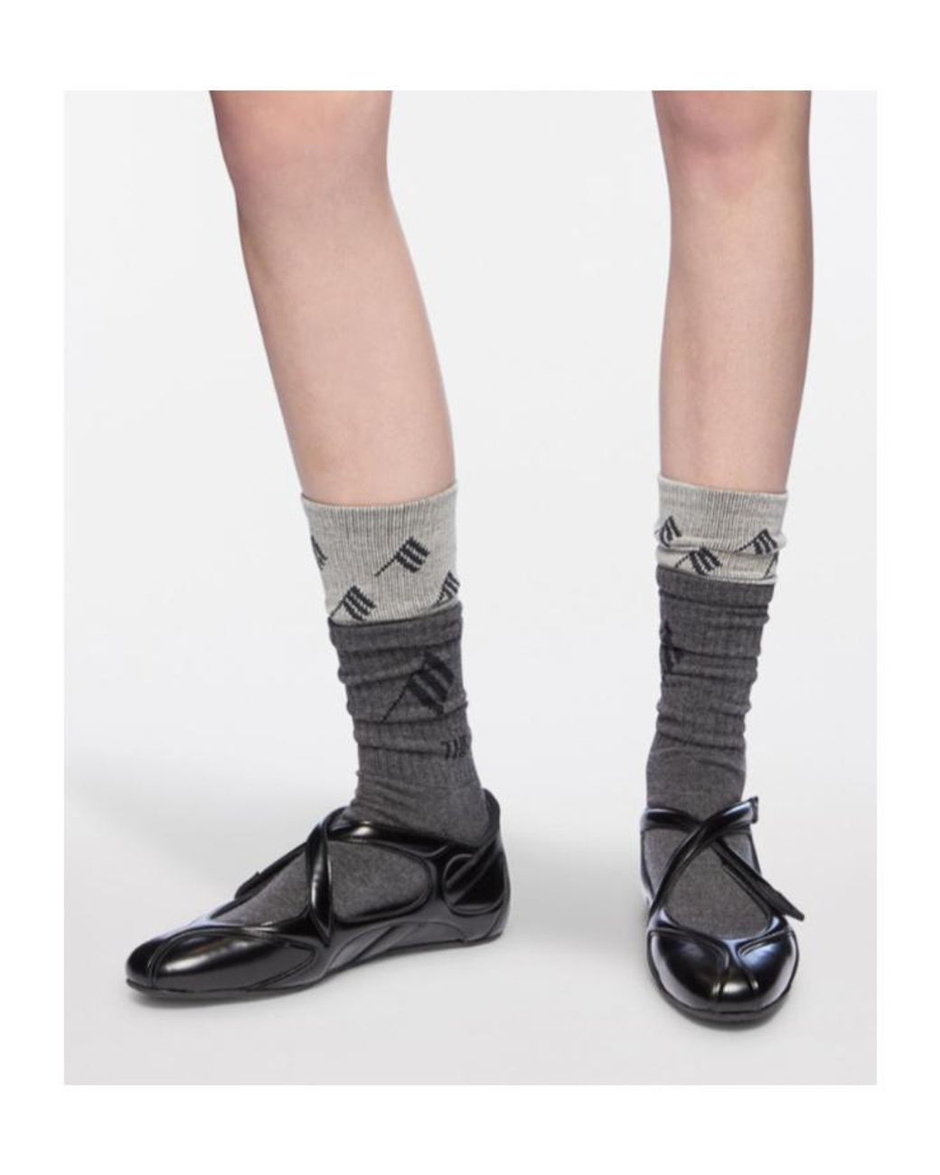 The Attico Black The Floor 01 Ballerina Flats