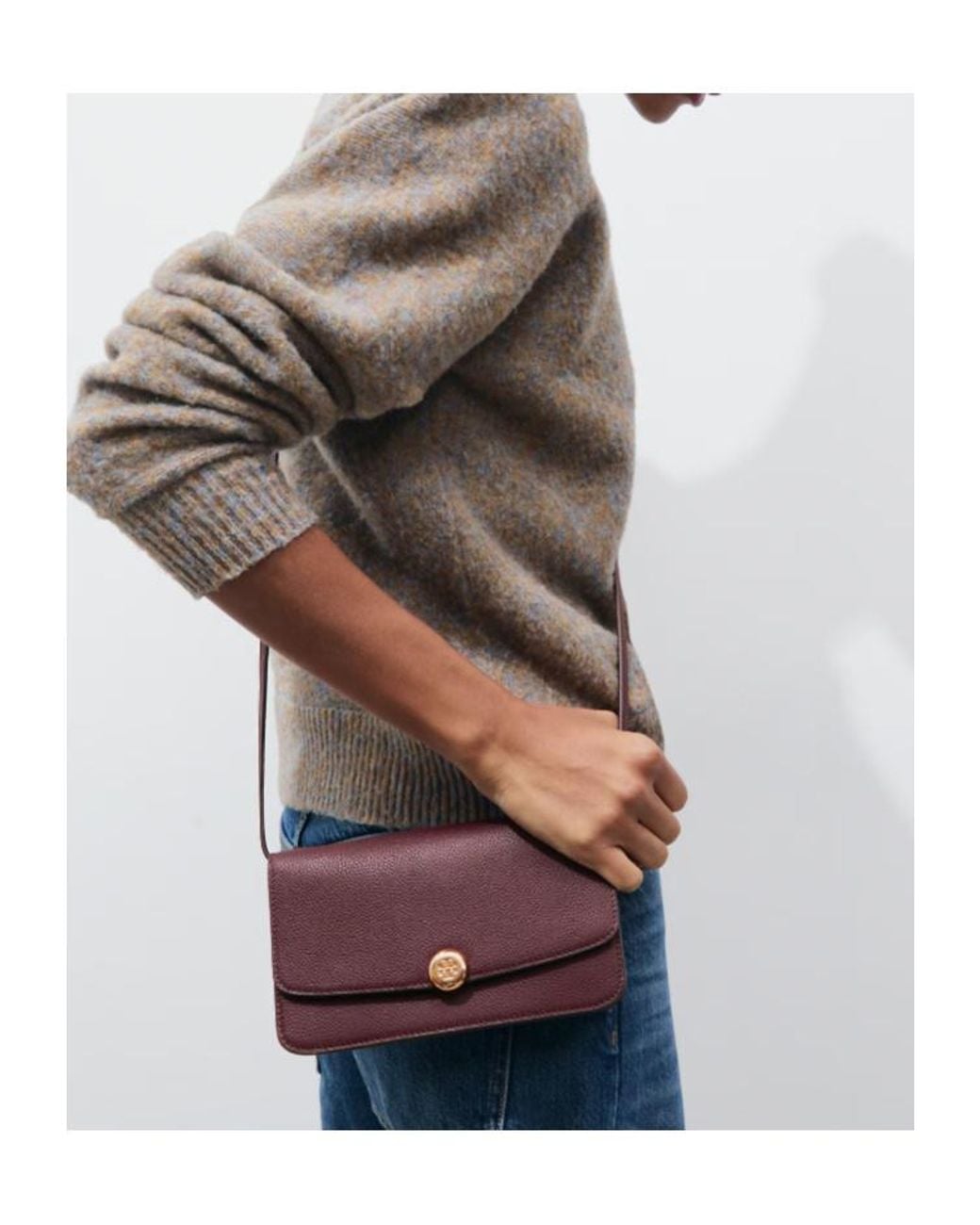 Tory Burch Purple Romy Flap Crossbody
