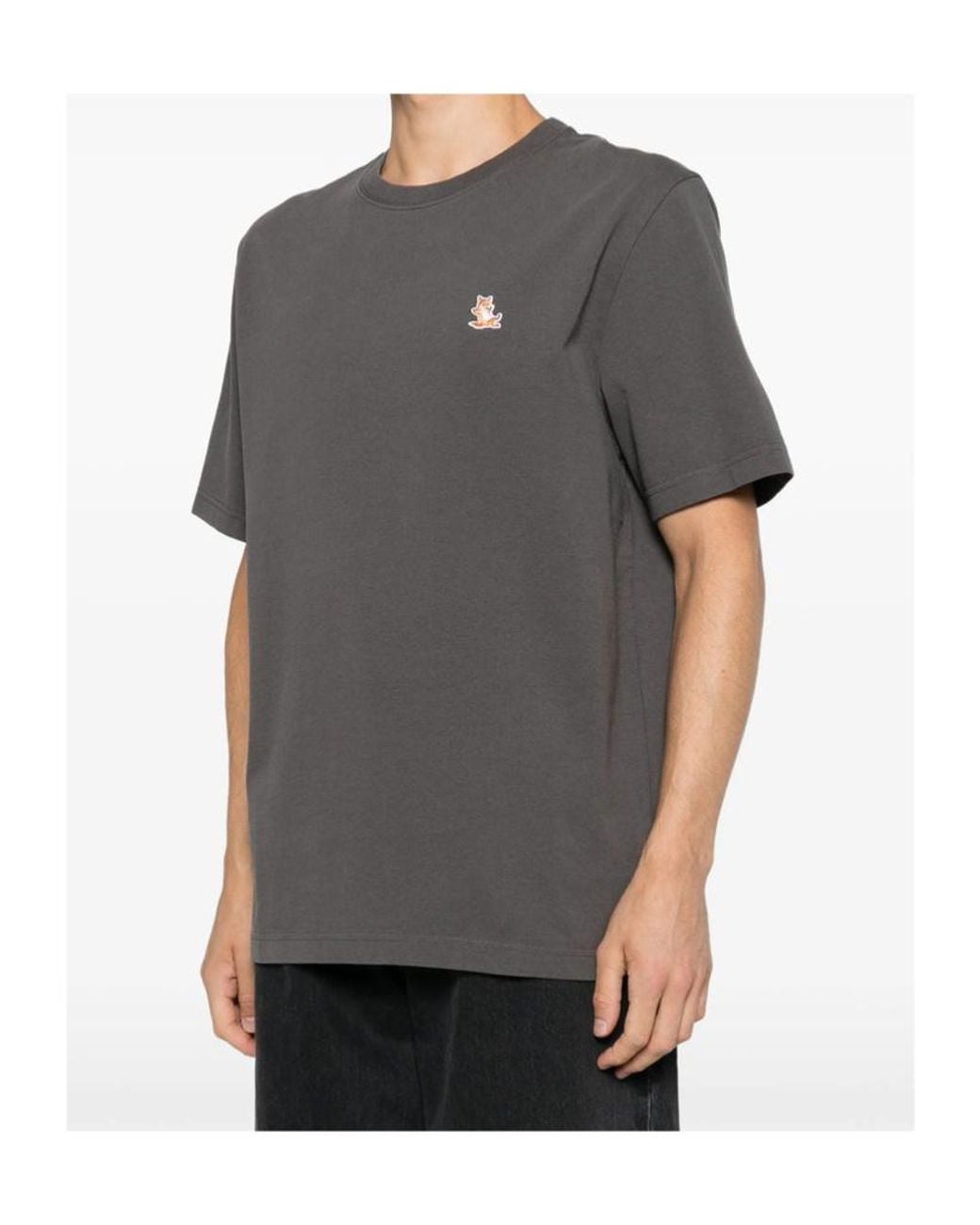 Maison Kitsuné Gray Short-Sleeved T-Shirt for men
