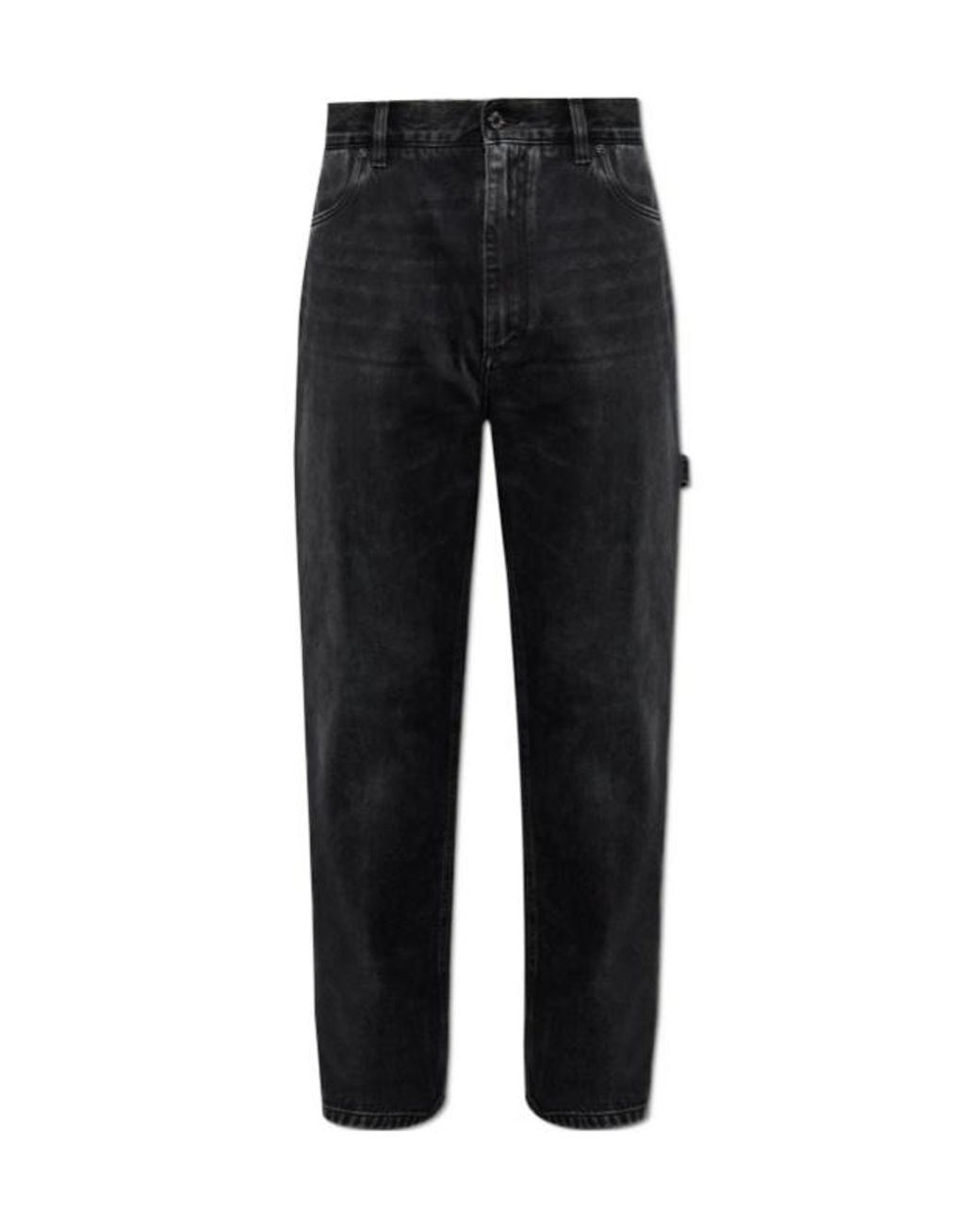 Dolce & Gabbana Black Logo Plaque Straight Leg Jeans for men