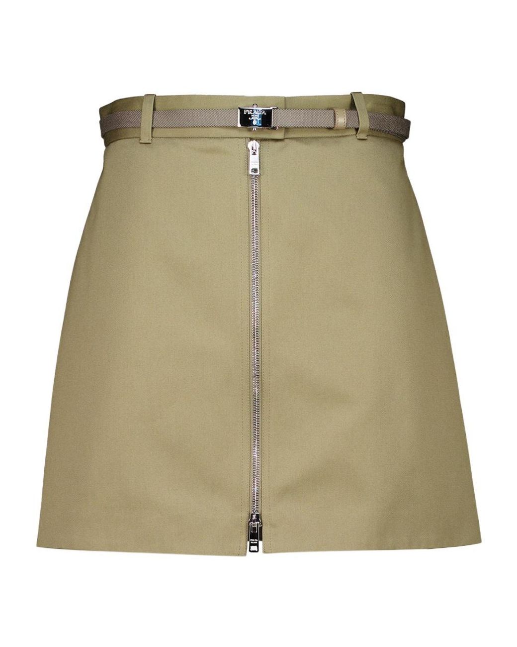 Prada Green Argilla Belted Mini Skirt