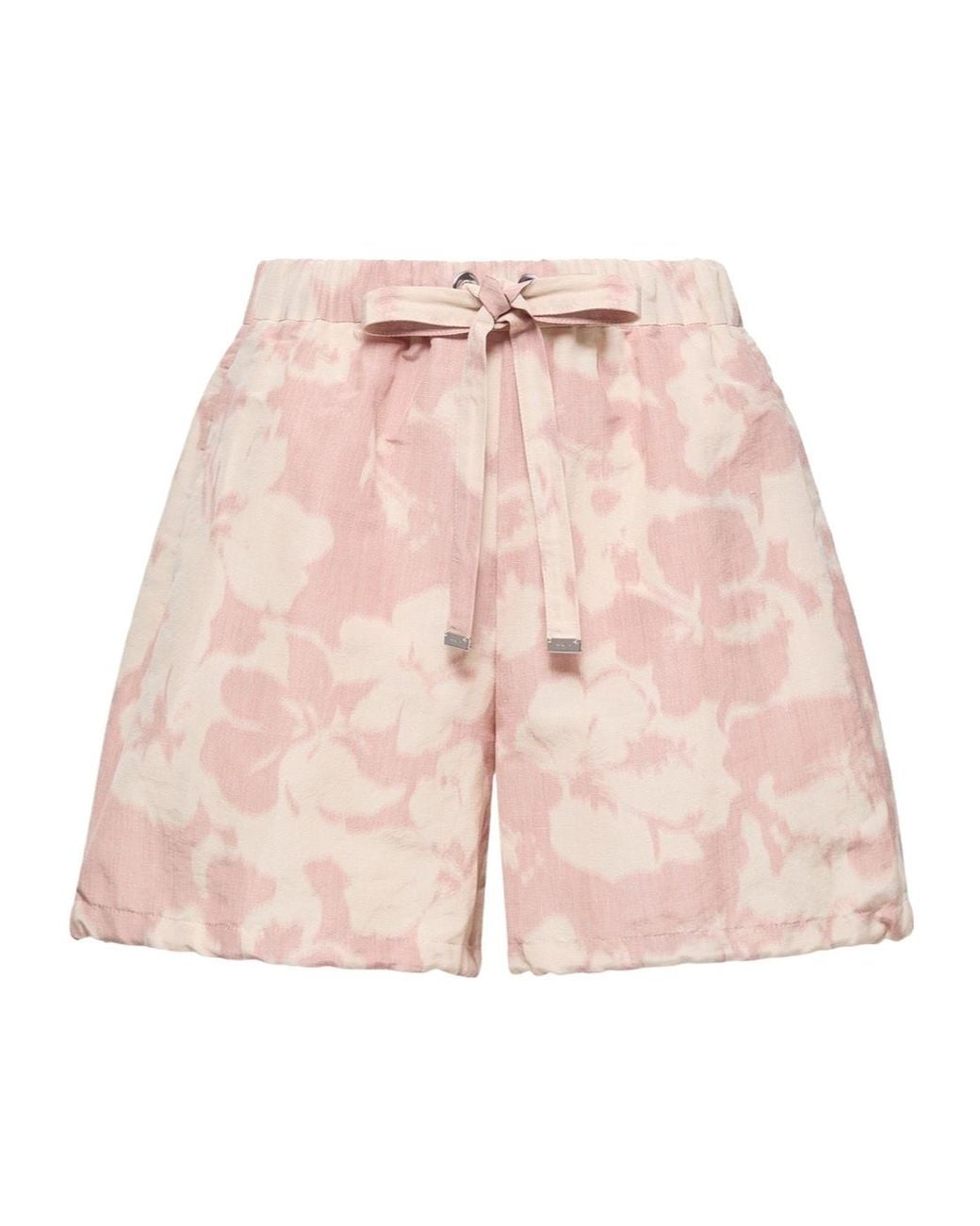 Moncler Pink Floral Printed Drawstring Shorts