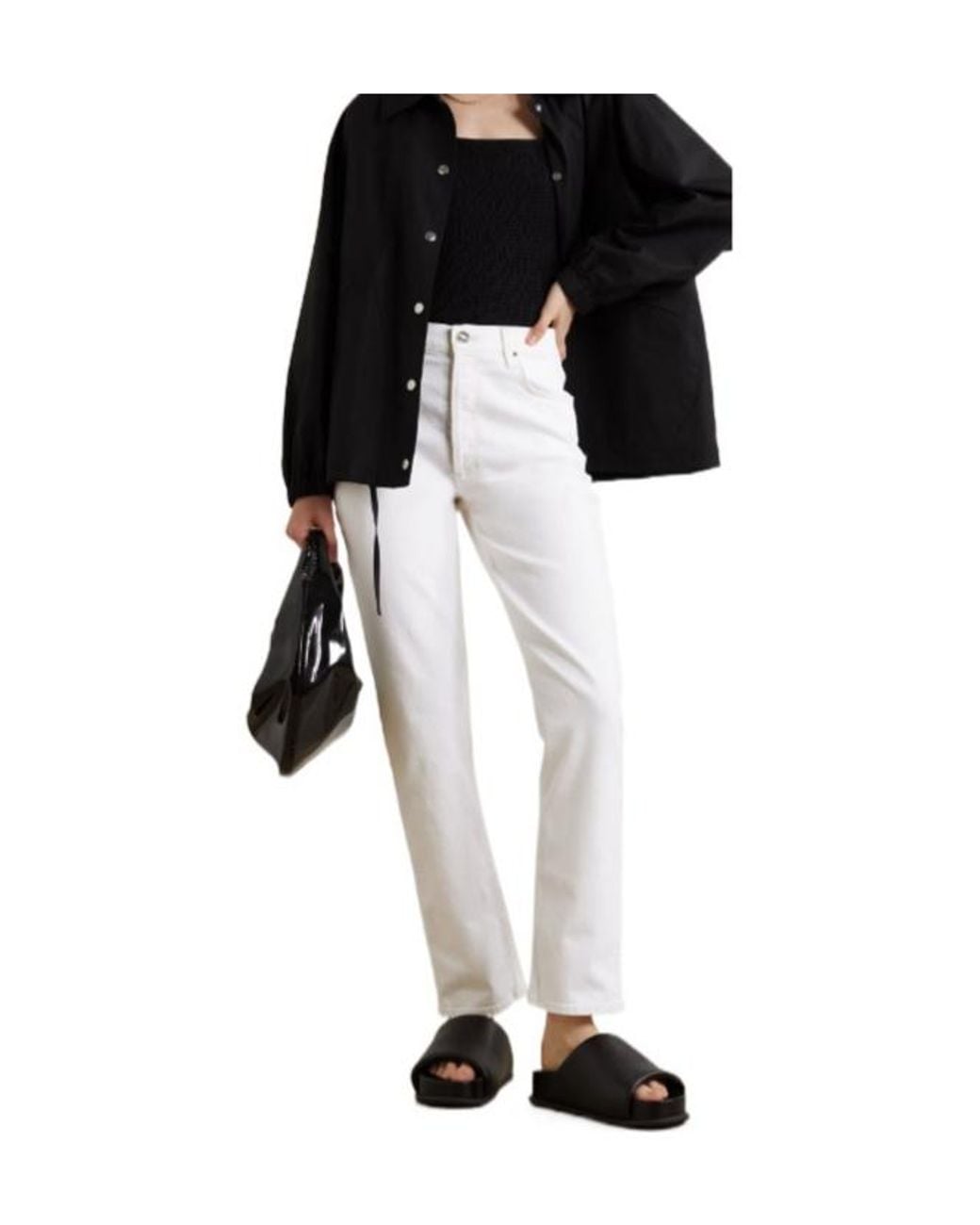 Goldsign White High-Waisted Skinny Jeans