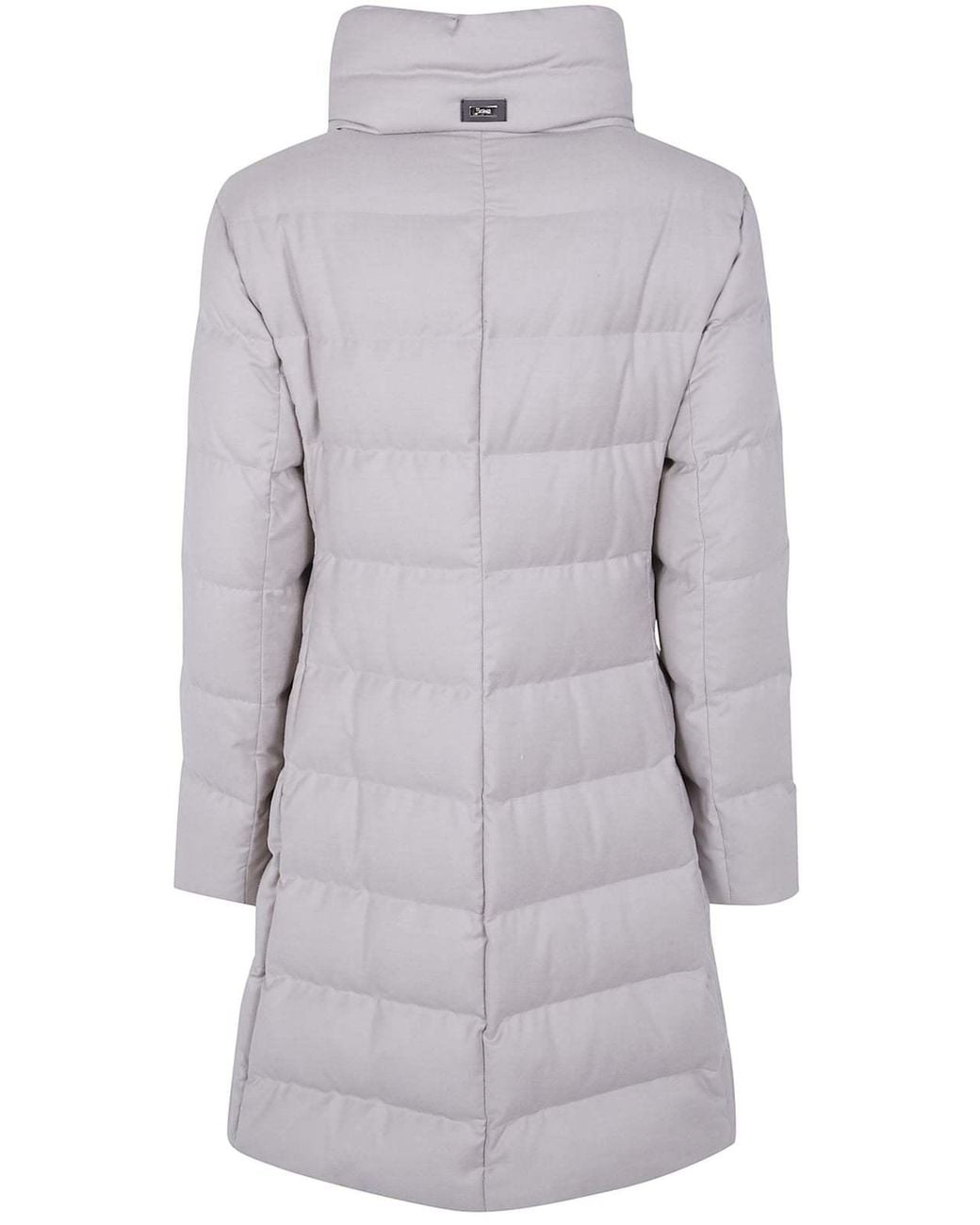Herno Gray Long-Sleeved Padded Jacket