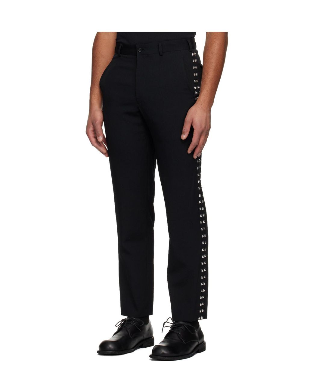 Comme des Garçons Black Studded Casual Trousers for men