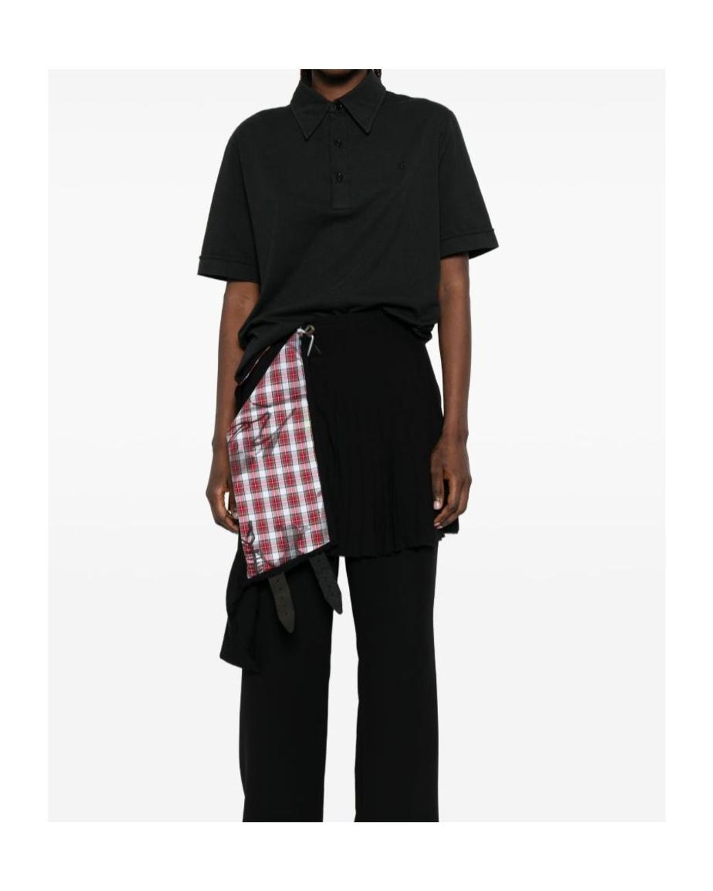 MM6 by Maison Margiela Black Logo-Embroidered Polo Shirt for men