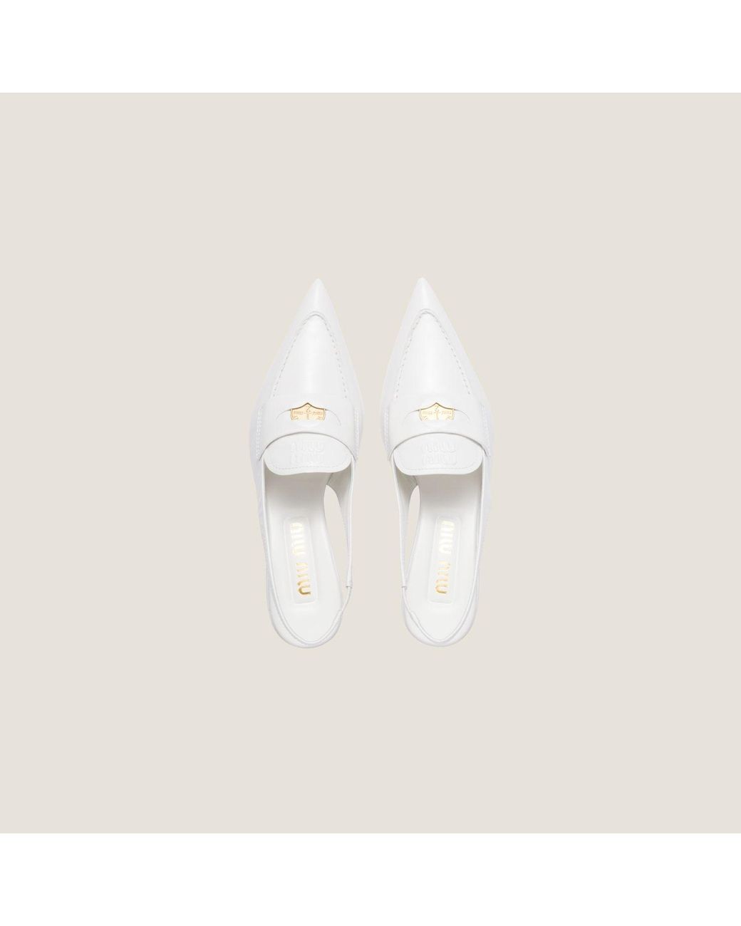 Miu Miu White Logo High Heels
