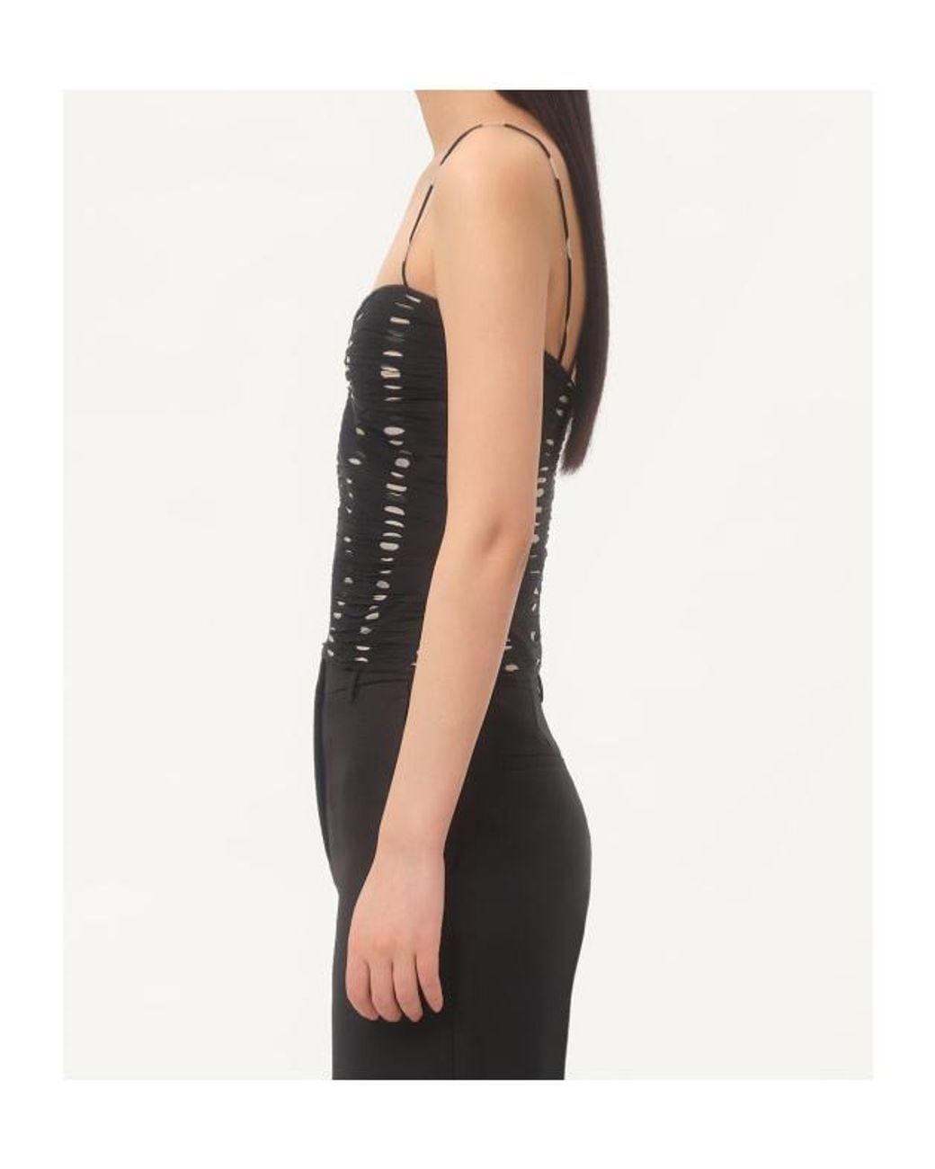 Valentino Black Dot Printed Sleeveless Top