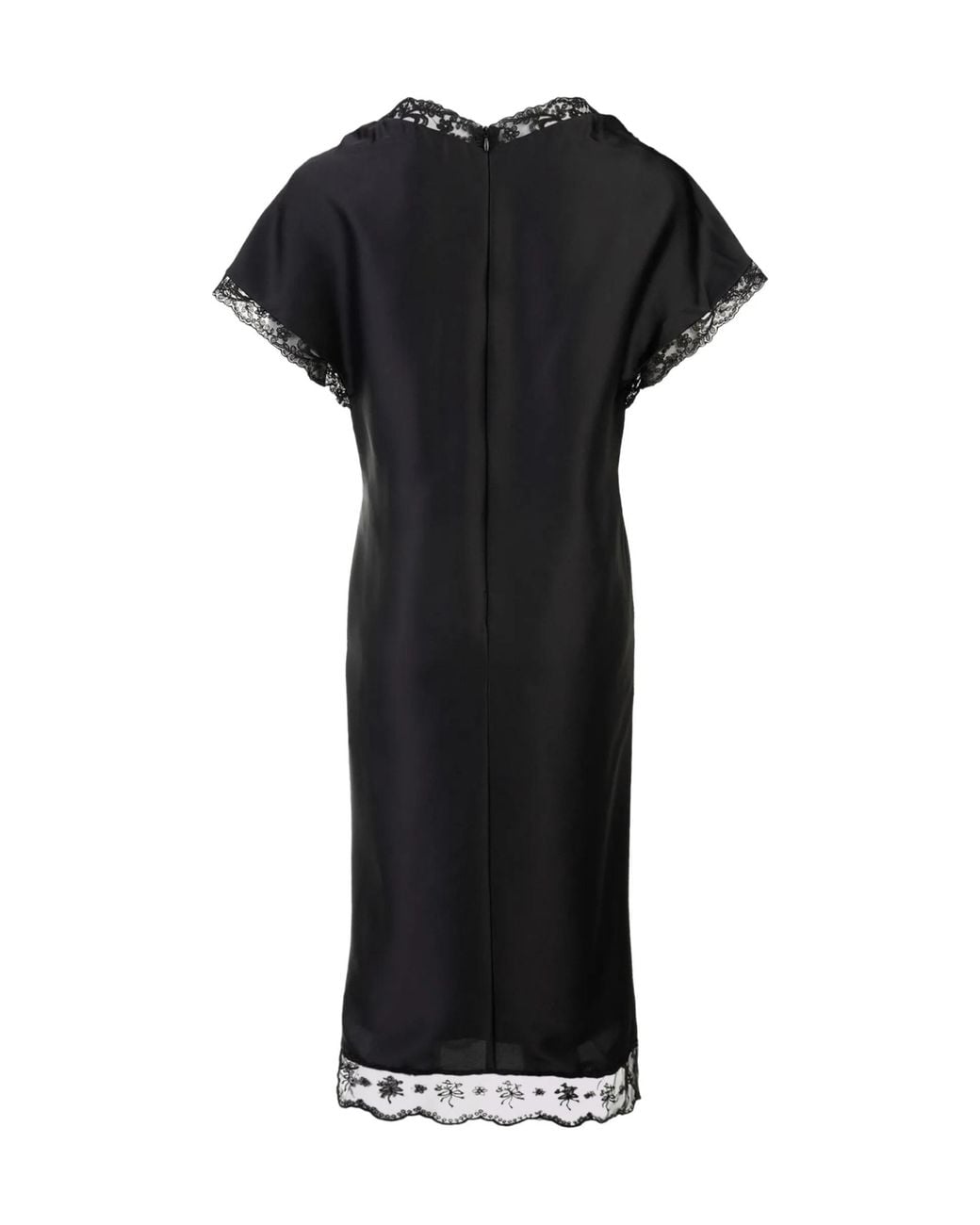 Simone Rocha Black Lace-Trim Cut-Out Midi Dress