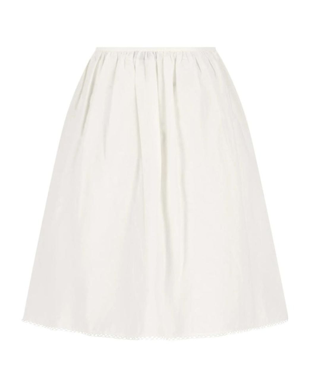 Miu Miu White Flap-Pocket Midi Skirt