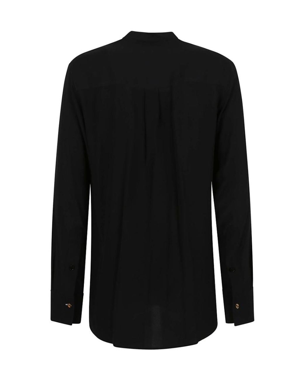 Stella McCartney Black Band-Collar Long Sleeved Blouse