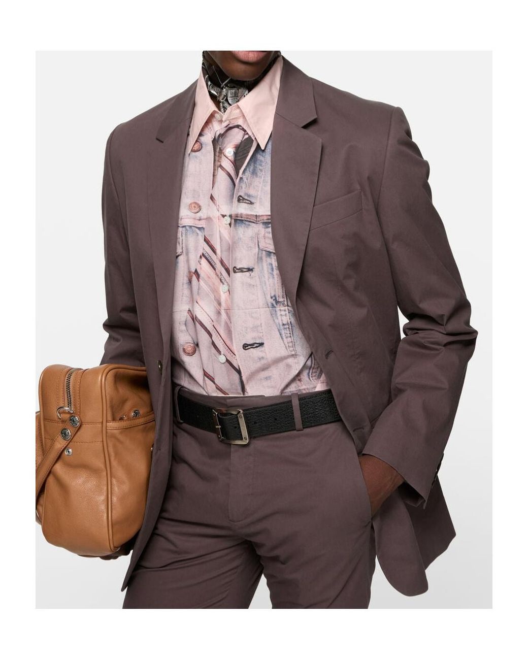 Acne Brown Single-Breasted Suit Jacket for men
