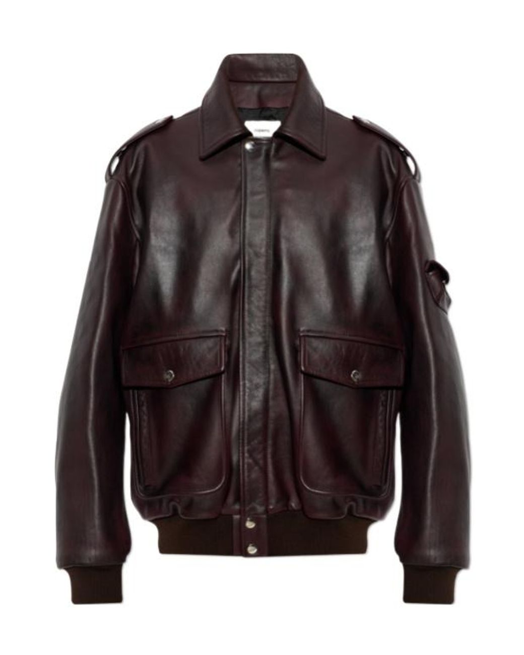 Coperni Brown Leather Epaulette-Detail Jacket