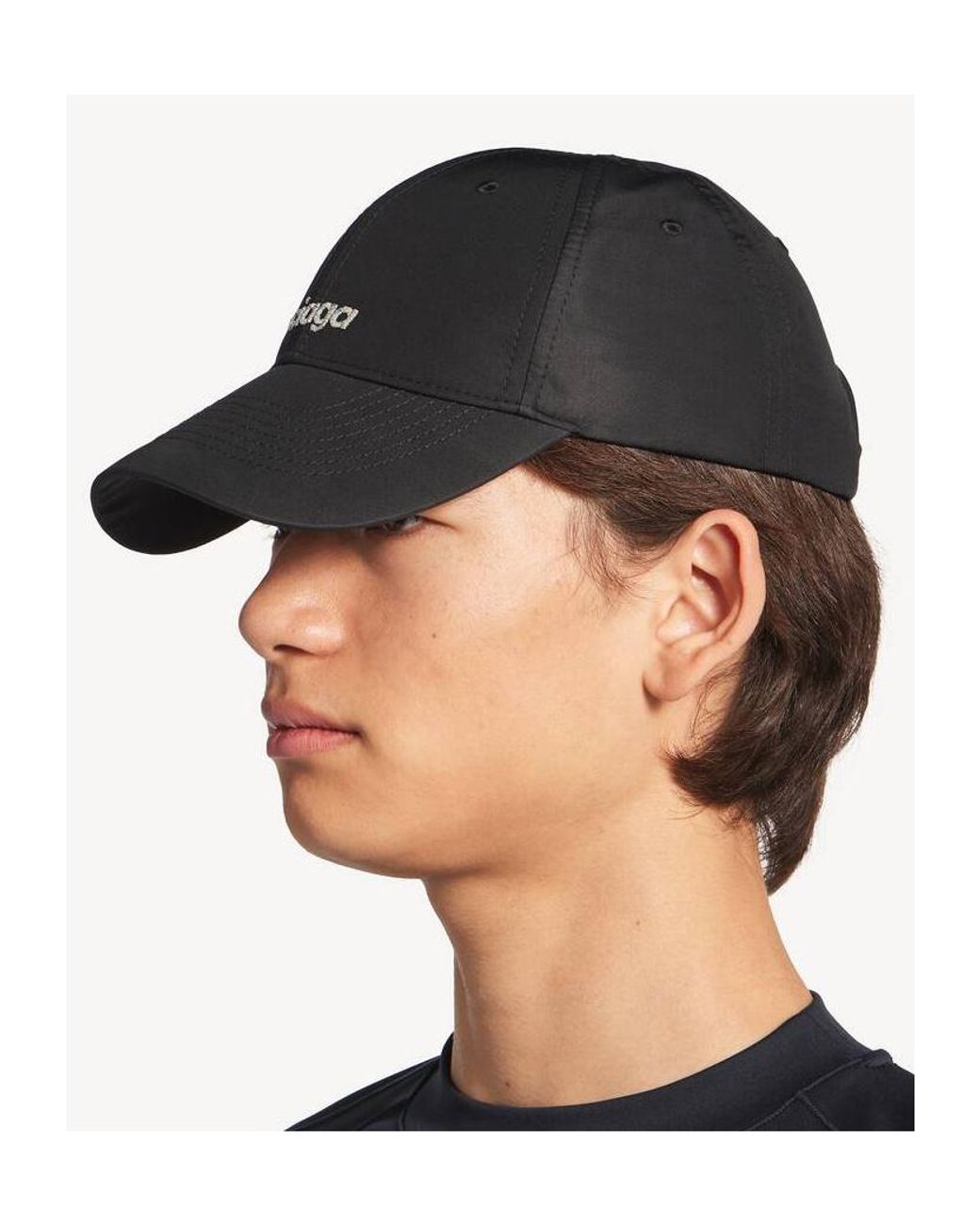 Balenciaga Black Logo Embroidered Baseball Cap for men