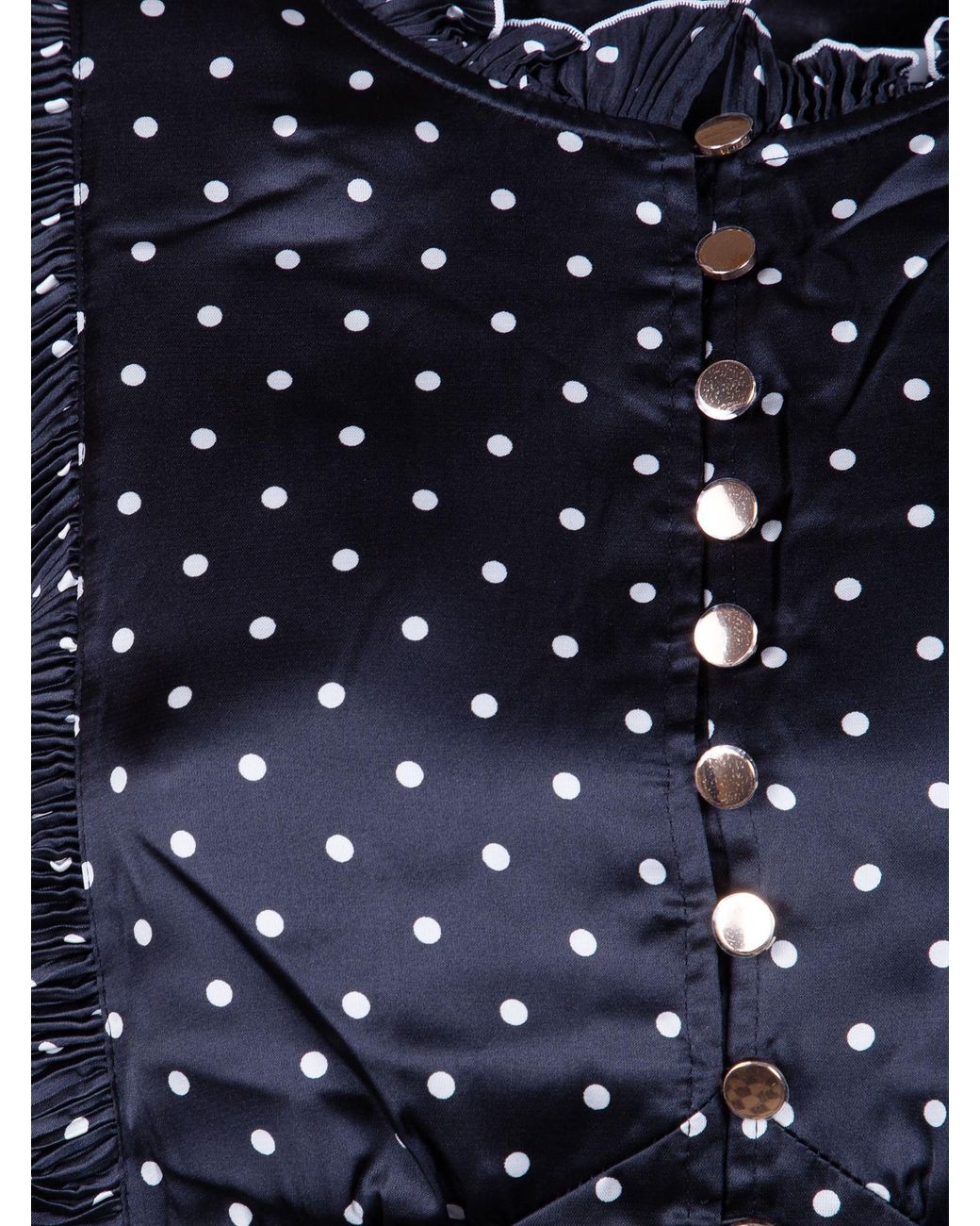 Self-Portrait Blue Ruffled Polka-Dot Maxi Dress
