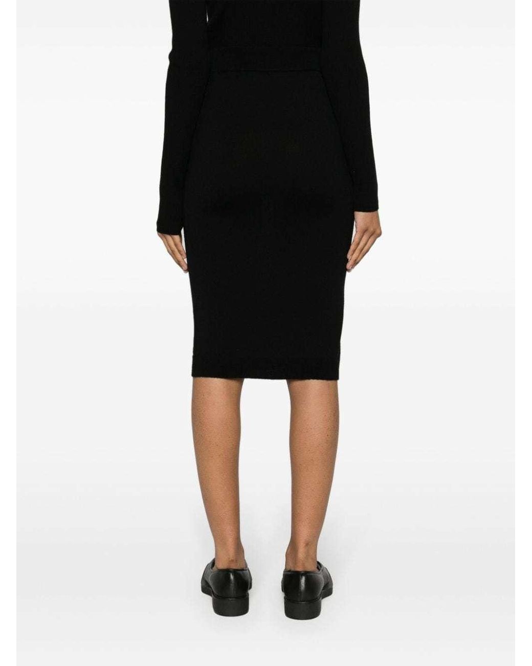 Vivienne Westwood Black Logo Embroidered Midi Skirt
